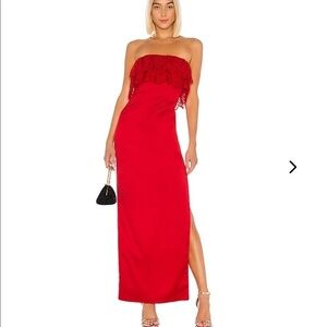 Lovers + Friends Red Lace Evening Prom Dress NWT Size Large